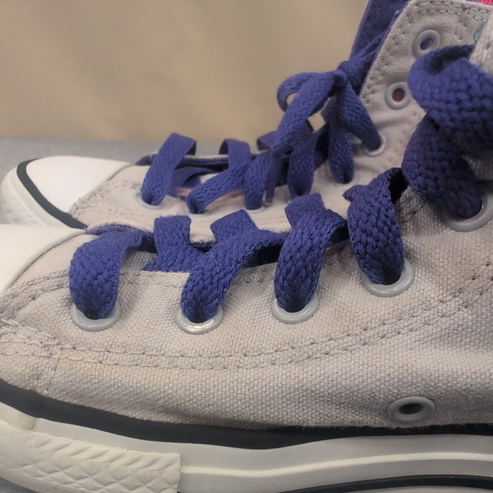 Converse Chuck Taylor All Star High Top Sneakers Gray Purple Youth Size 3 - Picture 4 of 8